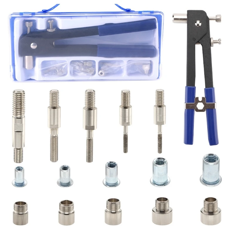 86x Rivet Nut Tool Kits Rivnut Tool Blind Nut Rivet Guns Kits Wrench Threaded Insert Rivnut Nutserts 3/4/5/6/8 Set