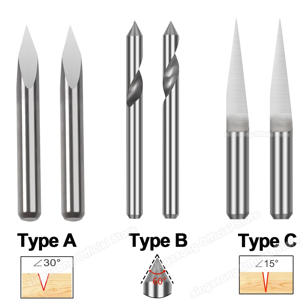 Three-edged Milling Cutter/Single-edged Spiral Milling Cutter/Flat Tip Milling Cutter Tungsten Solid for CNC Router Cutter Tools