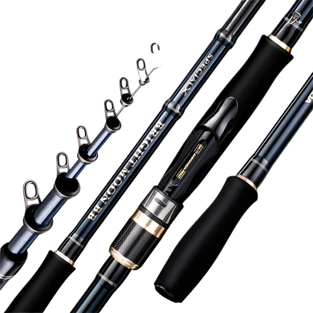 anmanda alto carbono telescopico spinning rods telescopico rock pesca rod super hard liga de titanio ultraleve anel diagonal 275m 01