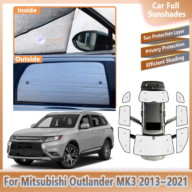 

Автомобильный солнцезащитный козырек для Mitsubishi Outlander MK3 2013 ~ 2021 2015 2018, лобовое стекло, анти-УФ-защита, полное покрытие, солнцезащитные шторы, автоаксессуары
