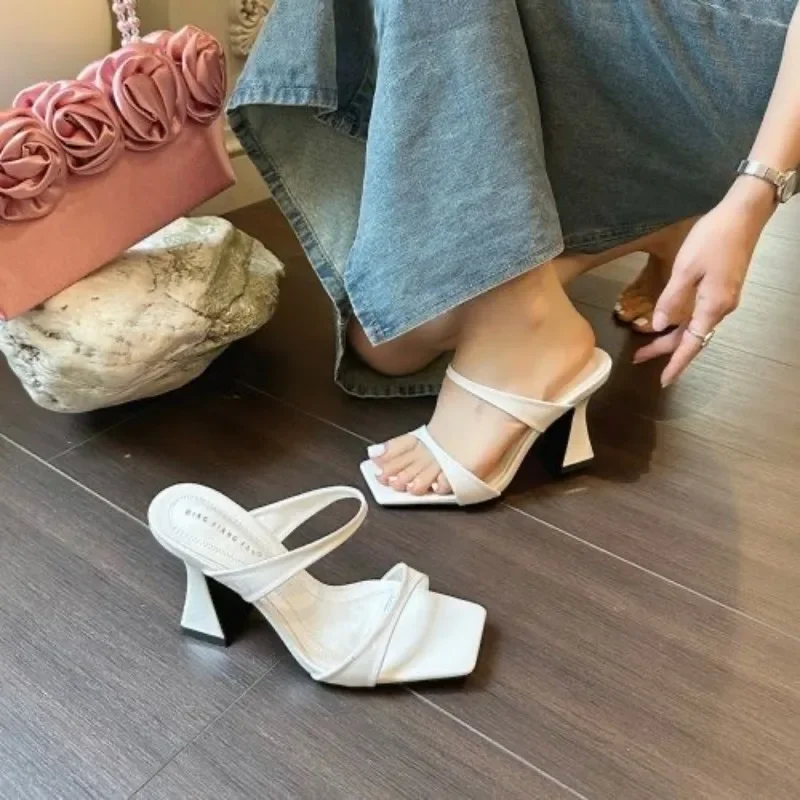 Plus Size Women\'s Sandals Summer New High Heels Stiletto Sandals Casual Fashion Slippers Designer Sandals