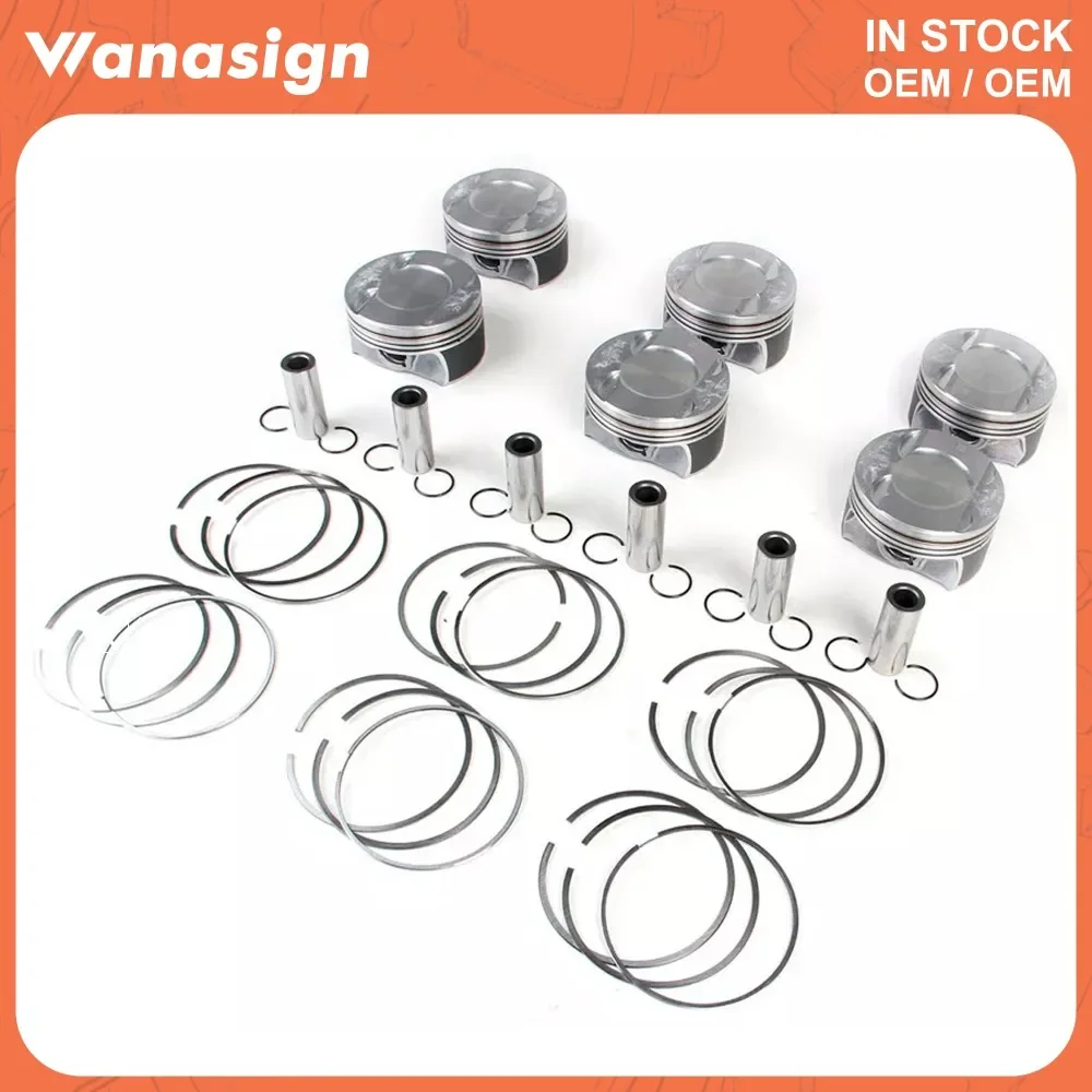 Engine Pistons & Rings Set 84.51mm Fit 3.0 L For Audi VW Touareg A6 Q7 Q8 S4 S4 B9 S5 B9 3.0L EA839 V6 GAS DOHC 06M107065AB - Image 4