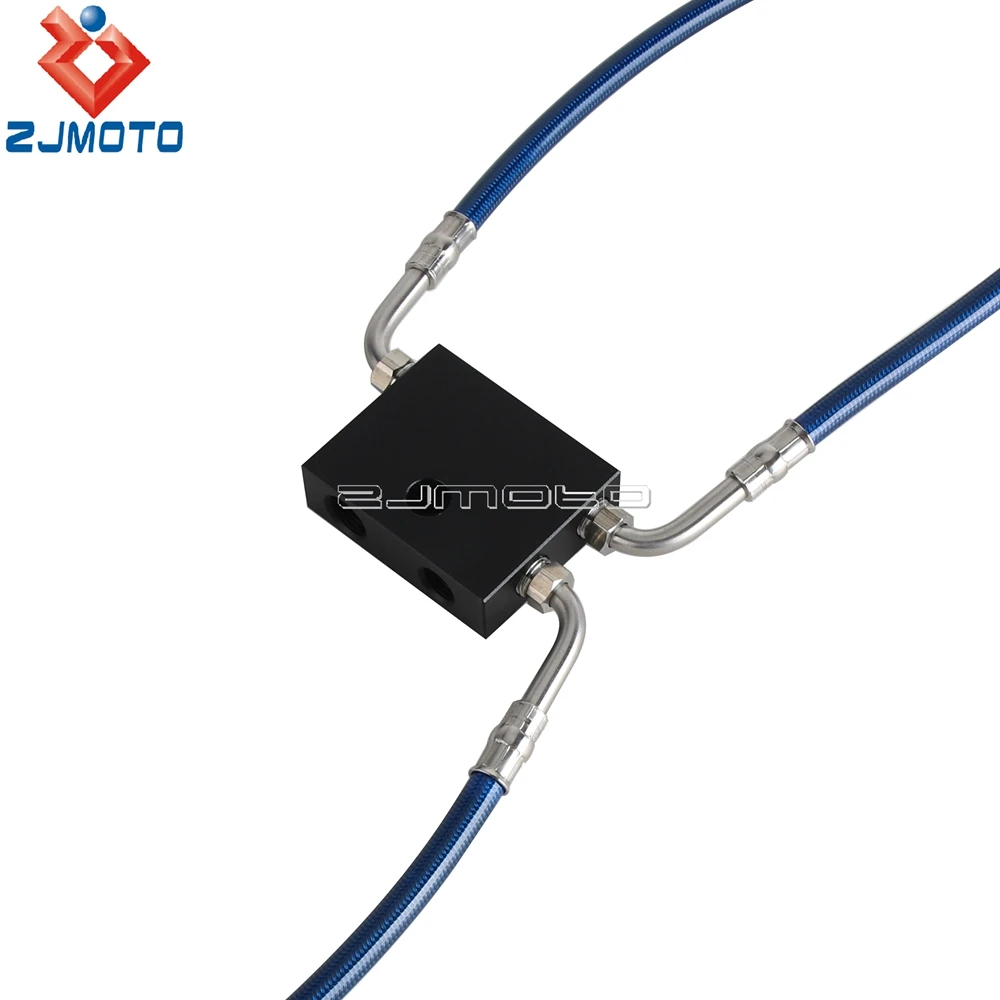 خطوط الفرامل الموسعة للدراجات النارية 180 ° 12 مللي متر 10 مللي متر بانجو العلوي السفلي خرطوم الفرامل أنبوب ل هارلي دينا منخفضة رايدر S FXDL FXDLS 2014-17 #4