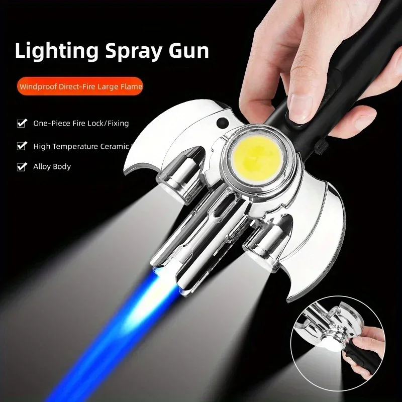 

Metal Lightsaber Style Gas Lighter Multi Purpose Powerful Flame Turbine Jet Torch Outdoor Windproof Lighter with COB Lighting