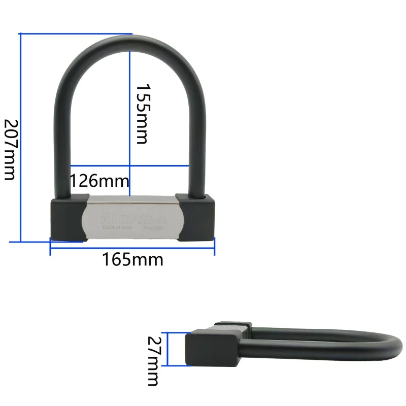 Falante 304 Stainless Steel U-Shaped Lock for Motorcycle And Bicycle 110db Alarm Anti-Theft Safety Riding Equipment view 3