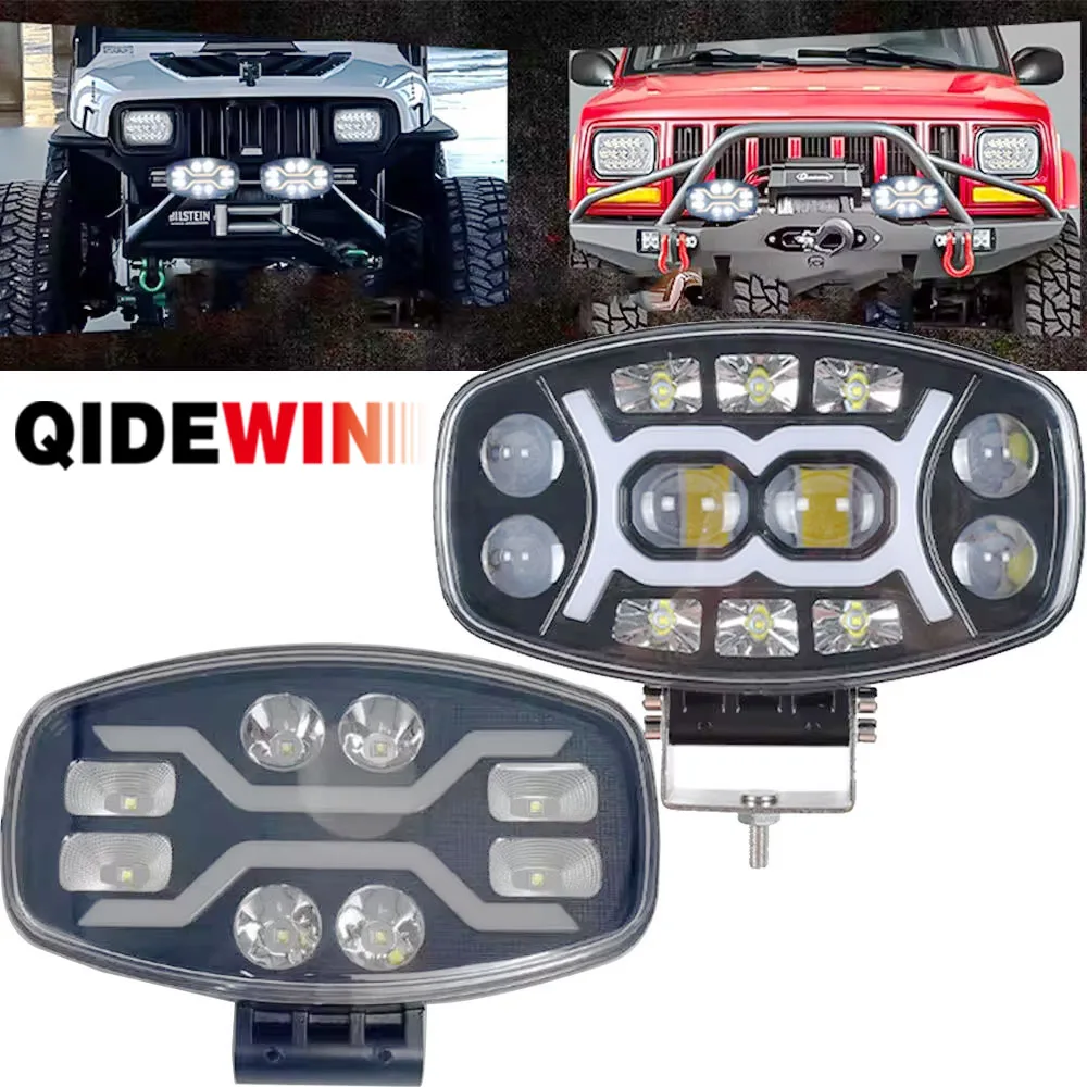 

10 Inch LED Driving Light for Truck Off Road Square LED Work Light Auxiliary Spotlight DRL Yellow White 50W 6500K Led Headlight