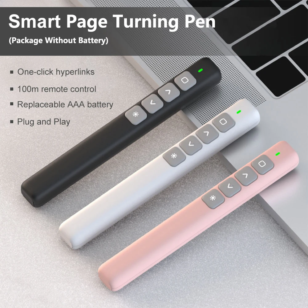 2.4GHz Wireless Powerpoint Pen Presentation Clicker USB RF Remote Control Flip Presenter Pointer For PPT Slide Advancer Pen