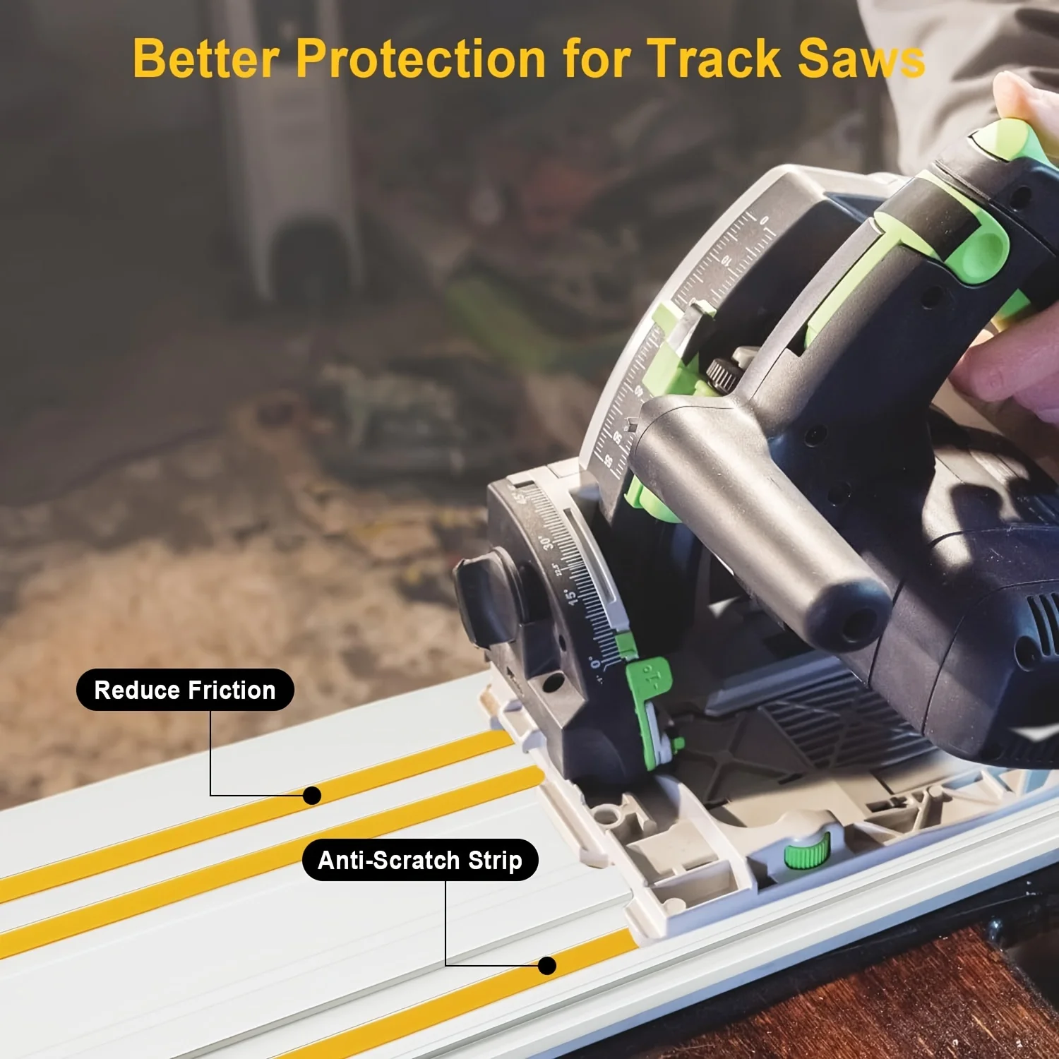 Allsome 800mm Track Saw Guide Rail Kit for Makita or Festool Track Saw Includes 2x400mm Guide Rails/ Rail Connectors