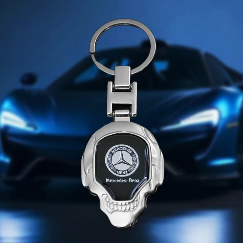 

Skull Styling Metal Alloy Keychain Car Key Ring Pendant For Mercedes Benz A-Class W177 B-Class W247 C-Class CLS-Class 2015-2020