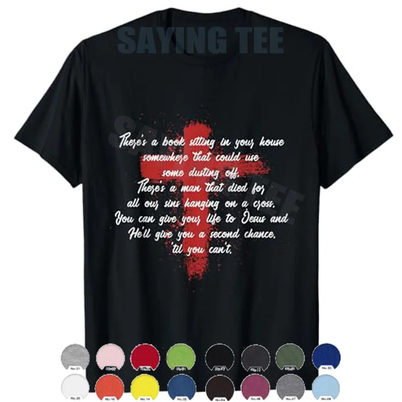 Til You Can't There's A Book That's Sitting in Your Hous T-Shirt Y2k Costume Til You Can't Christian Faith Saying Tee Novelty