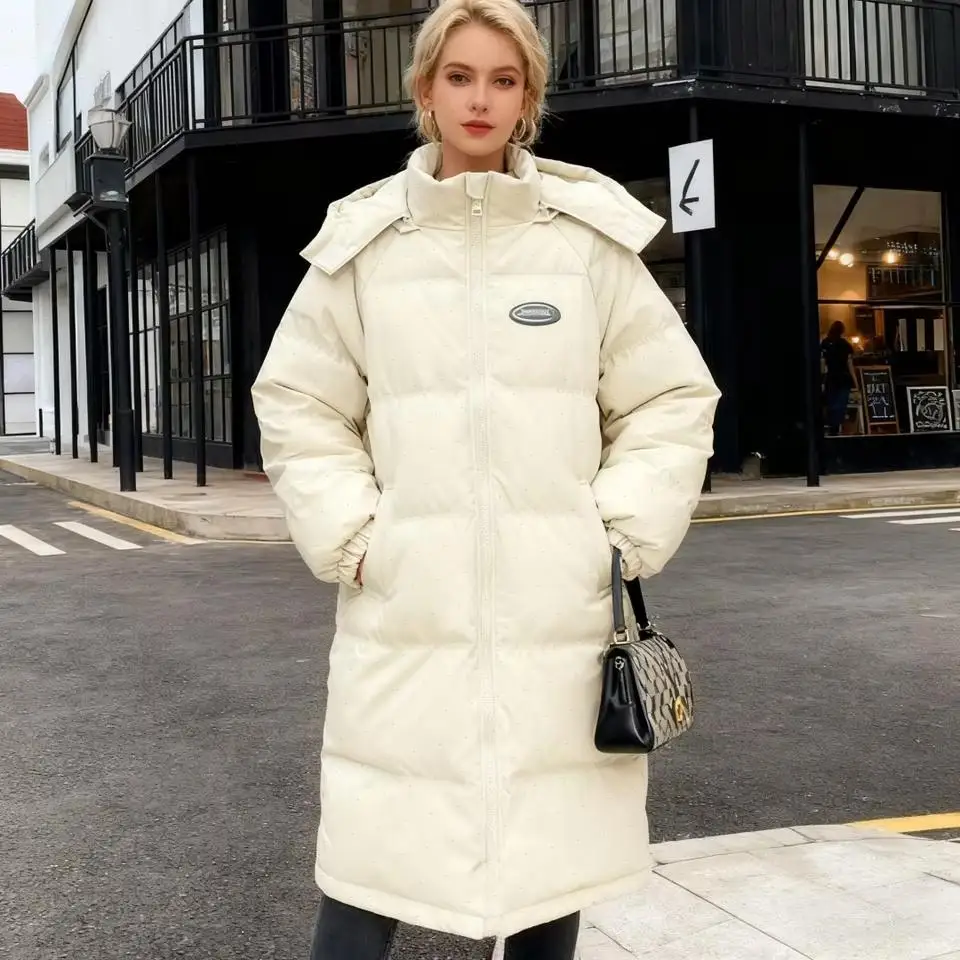 Thick Parkas Women Solid Long s Hooded Warm Casual Pockets Zipper Button Outwear Basis Lady Elegant Autumn Winter