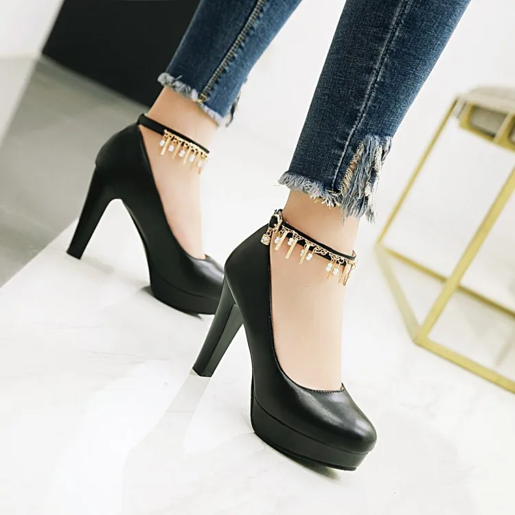 Big Size 11 12 13 14 15 16 17 ladies high heels women shoes woman pumps Package the heel Package toes Thick with sandals