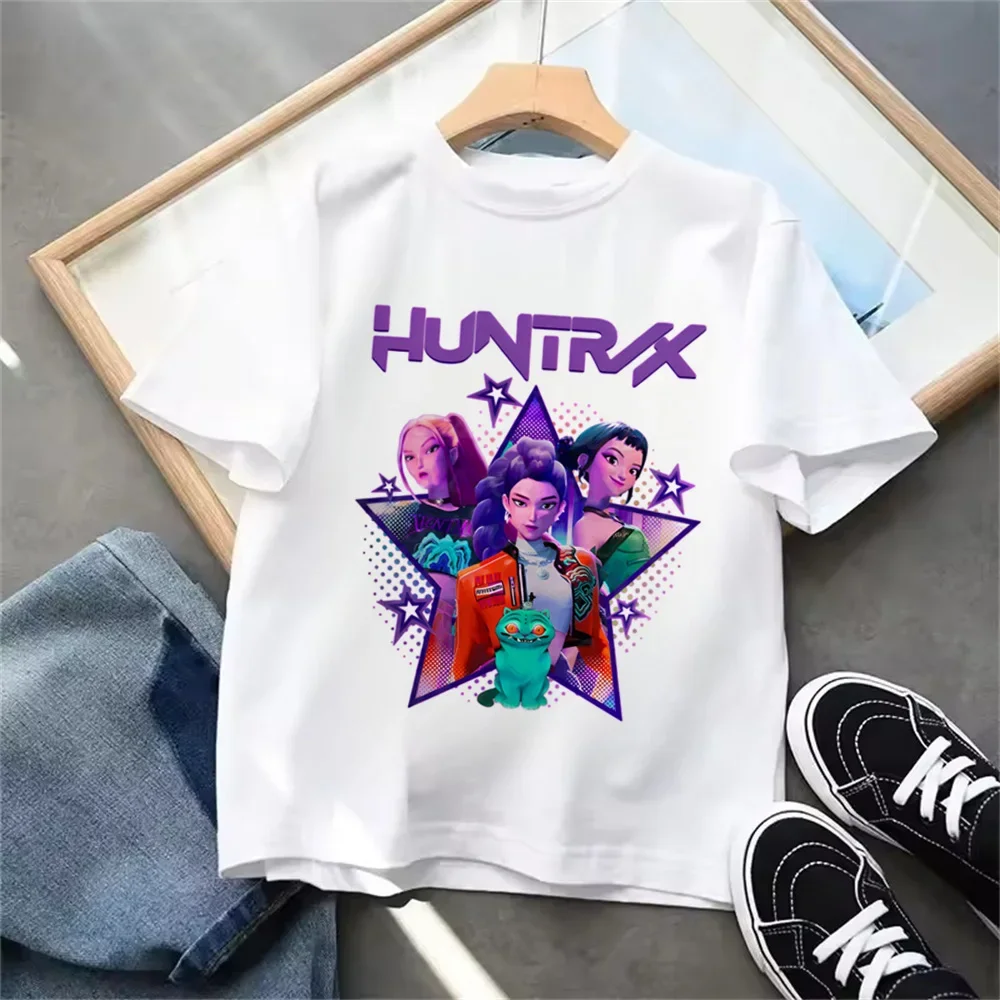 

Children's Tee Top KPop Devil Hunter Printed Round Neck Cartoon Cute Boys and Girls Cotton T-shirt Fashion Casual Clothing