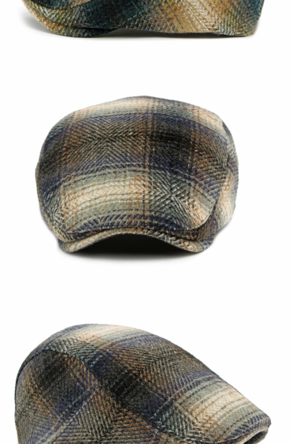 HT4883 Herren Berets Frauen Herbst Winter Plaid Wolle Baskenmütze Hut Künstler Maler Achteckige Flache Kappe Männlich Weiblich Einstellbare Baskenmütze Kappen – Detail 10
