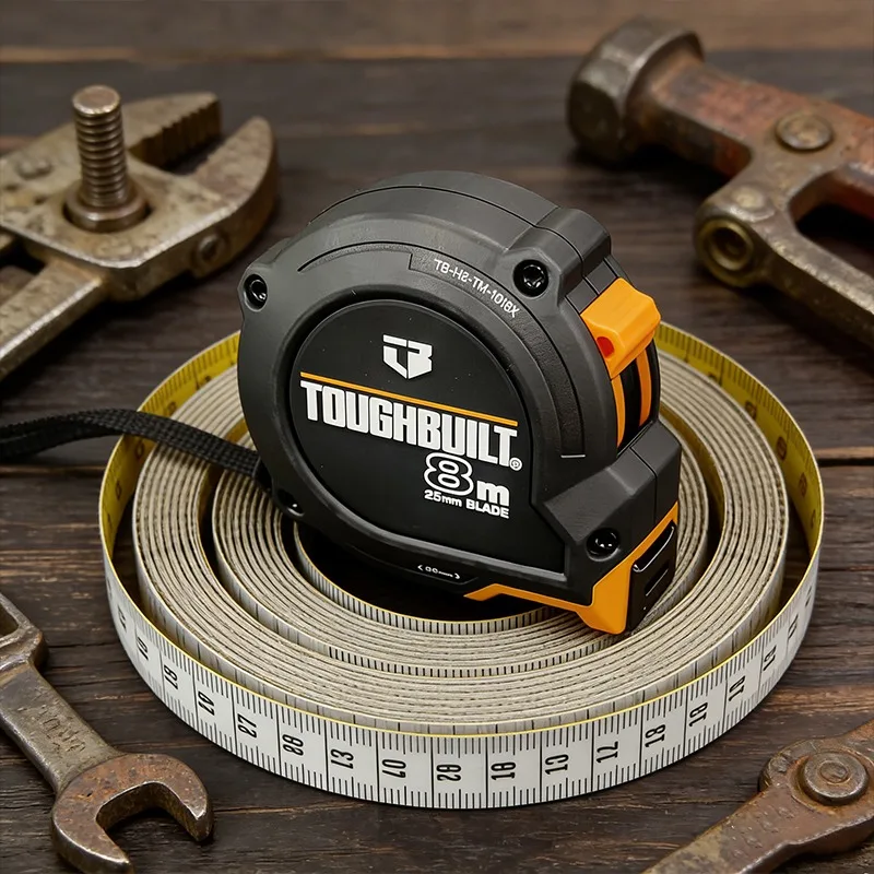 TOUGHBULILT TB-H2-TM-1018X 8M High Precision Wear Resistant Steel Tape Measure With Automatic Rewinding Construction Hand Tools