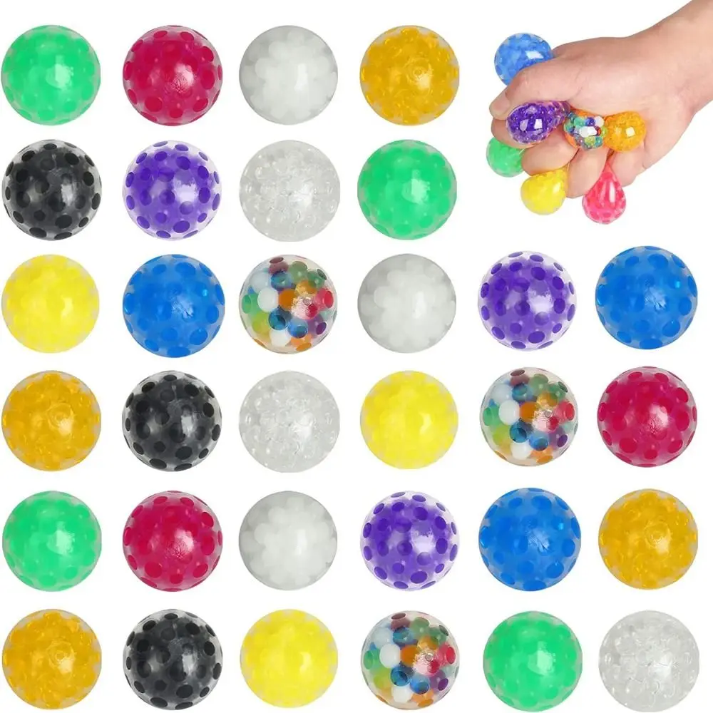 10pcs Trick Gift Squeezing Acne TPR Crystal Ball Transparent Sphere Water Ball Pinching Creative Realistic Rainbow Ball Squeeze