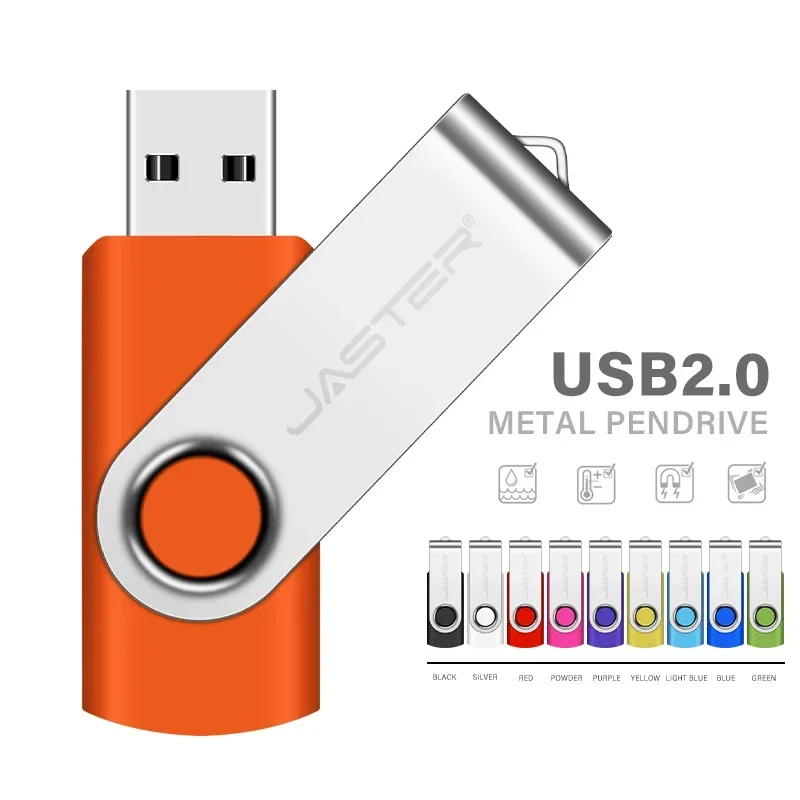 Rotatable USB Flash Drive 64GB Free Key Chain Pen Drive 32GB Creative Business Gifts Memory Stick Blue Purple Red Black Pendrive