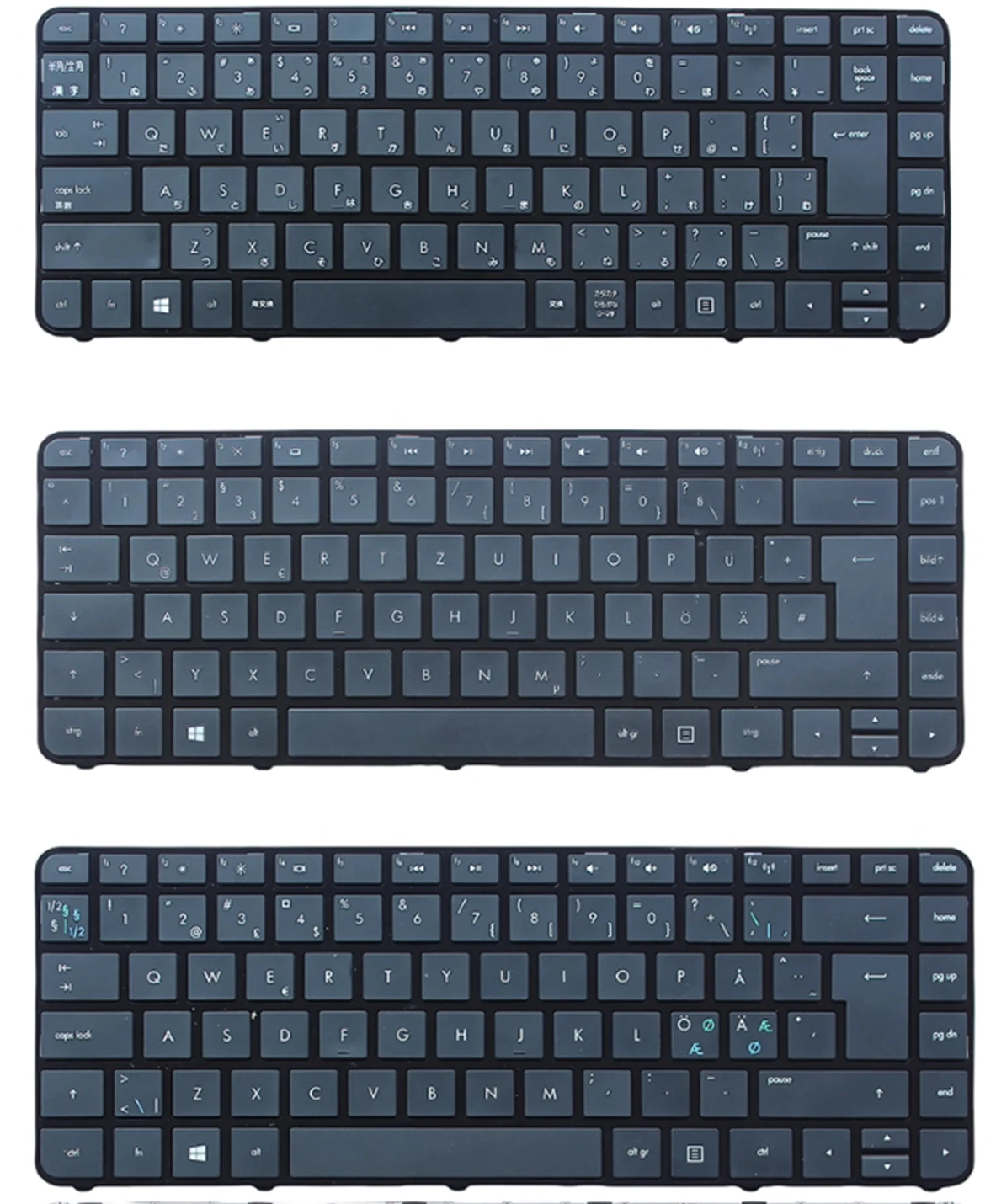 

New Brazil Portuguese Japanese German Norwegian Danish Swedish FI Keyboard for HP Sleekbook Ultrabook 14 14-b000 Series Black