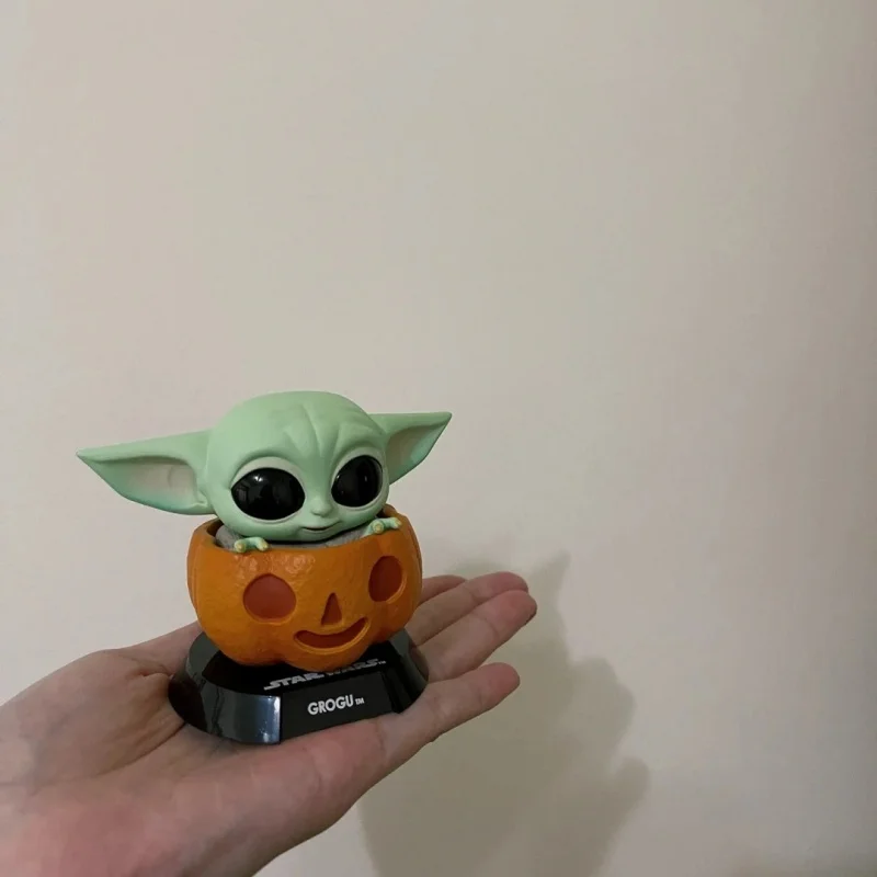 Nieuwe Echte Star Wars Cosbaby Bobble Head De Mandalorian Grogu Pompoen Action Figure Collectible Model Toy Ornament Kawaii Gift