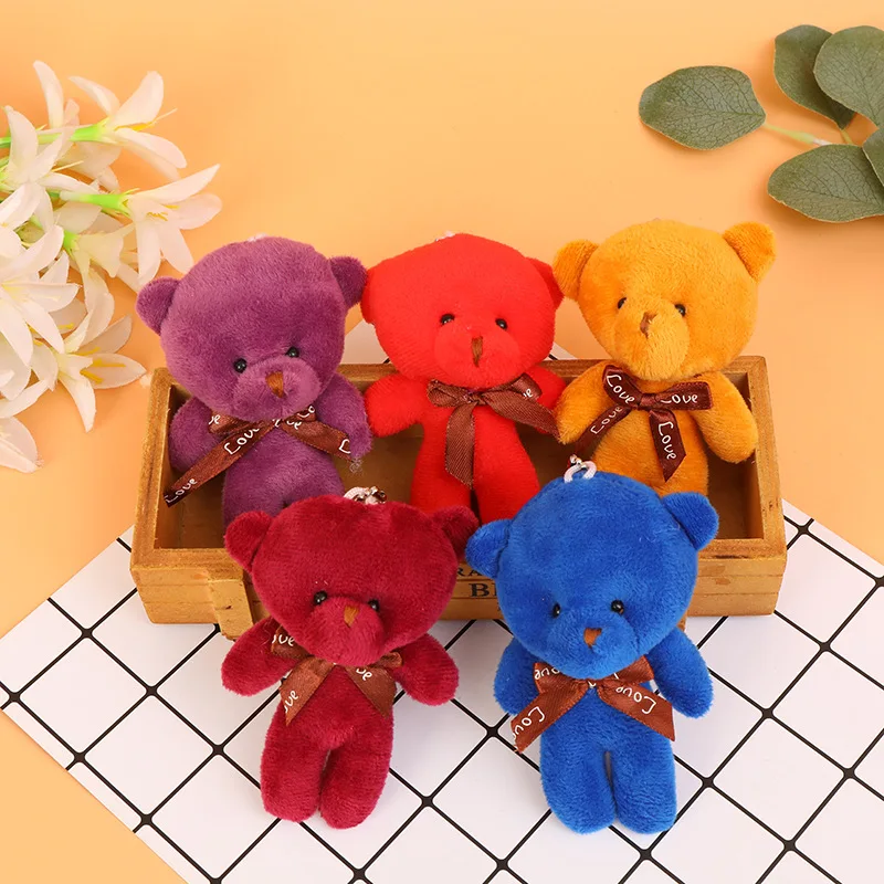 300pcs/lot Wholesale Plush Animal Doll Toy Bow Tie One-piece Teddy Bear Bag Stuffed Keychain Key,Deposit First to Get Discount m