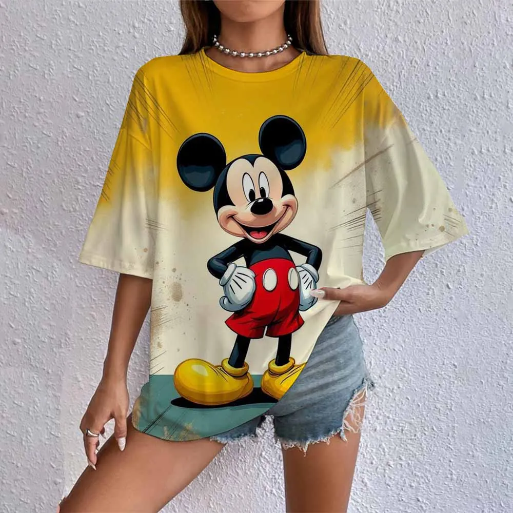 

Gothic Disney Mickey Mouse Funny Cartoon T Shirt Women T-shirt Graphic Tshirt Hip Hop Top Tees Female Clothes