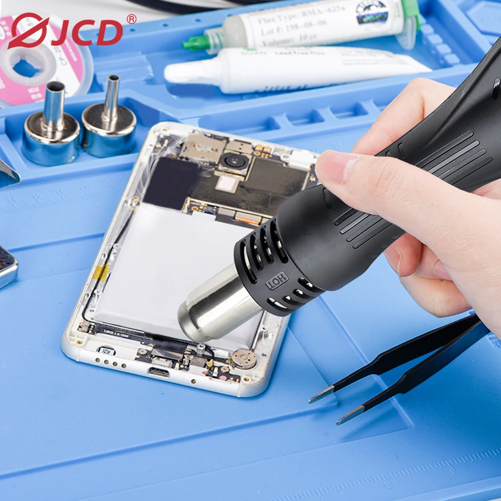 JCD 8586D‑B 750W 2‑IN‑1 SMD Rework Soldering Station, LCD Dual Digital Display Hot Air Gun & Electric Soldering Iron Welding Repair Tool Kit