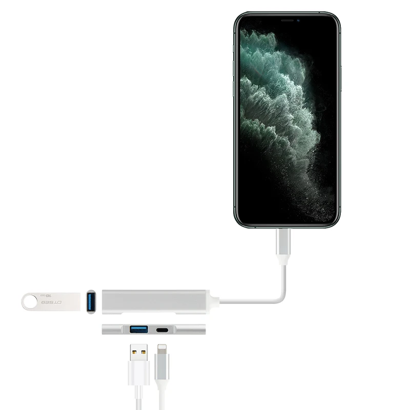 OTG Lightning USB Adapter Converter For Apple iPad Air 3 2 mini 4 5 iPad 10.2 9.7 HUB 3.5mm Jack HDMI Dock Connect Keyboard Came