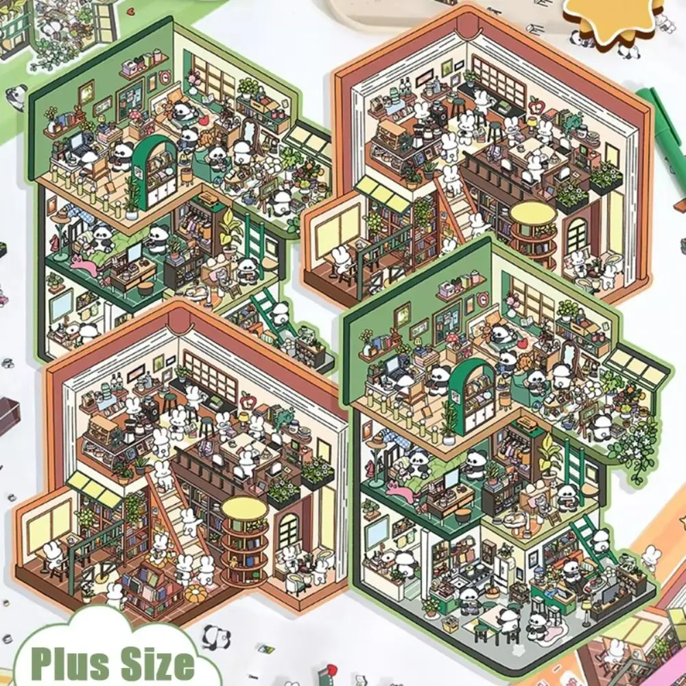 Adesivi paesaggistici 3D in PET Taglie forti Capibara Collage di scene in miniatura Adesivo tridimensionale per incollare impilabile multiplo dei topici