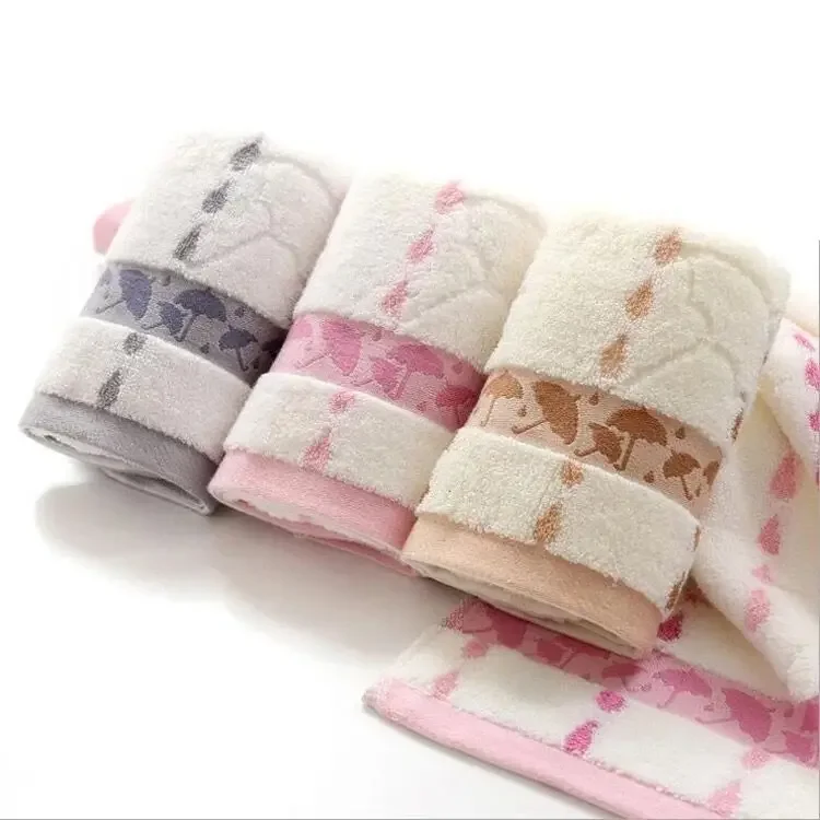 Super Absorbent Soft Washcloth the Bath Pure Cotton Siege Back Word Bath 35*75 High Quality Raindrops Umbrella Bath Towels