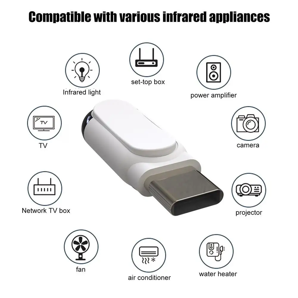 Adaptador inalámbrico de dispositivos infrarrojos, dispositivo con interfaz tipo C/Micro Usb, aplicación inteligente, Control remoto para teléfono móvil