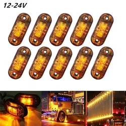 10PCS Amber Car Marker Lights Side Clearance Lamp 12-24V Ultra-Brightness Lights Truck Trailer Warning Lights Tailight Indicator