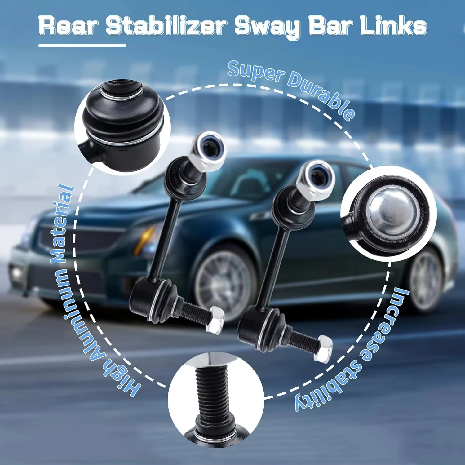 10pcs Front Upper Control Arms W/Ball Joints Stabilizer Sway Bar Links Tie Rod Ends for Cadillac CTS 2008-2014 RWD 2WD