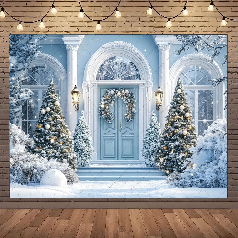 

Photography Background White Whimsical Christmas Snow Forest Xmas Tree Kid Holiday Portrait Decor Backdrop Photo Studio