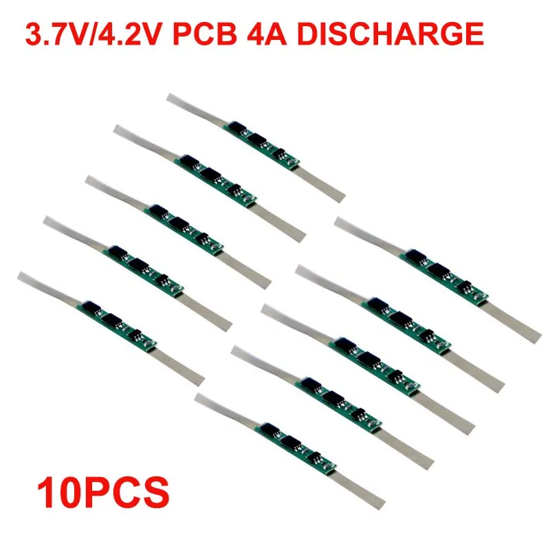 10pcs 3.7v 1 string PCB 4A Balance IC Protection Board Welding Nickel Sheet DIY 4.2v 18650 21700 26650 Lithium Battery pack