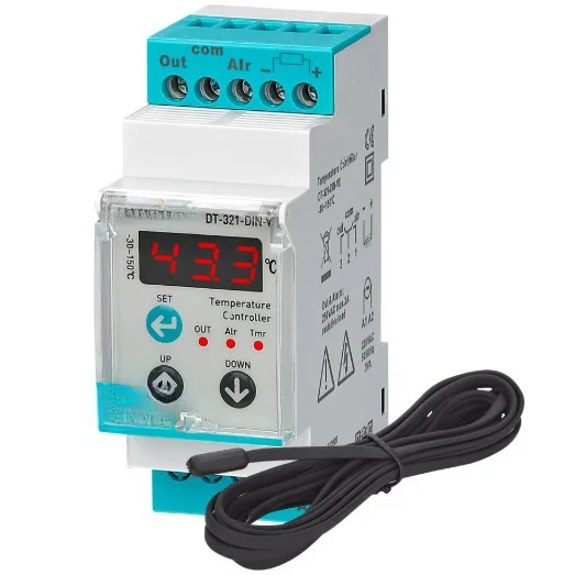 For DT-321-DIN DT-322-DIN Digital Temperature Controller With Sensor Relay Output Alarm Function DIN Rail Mount Industrial Therm