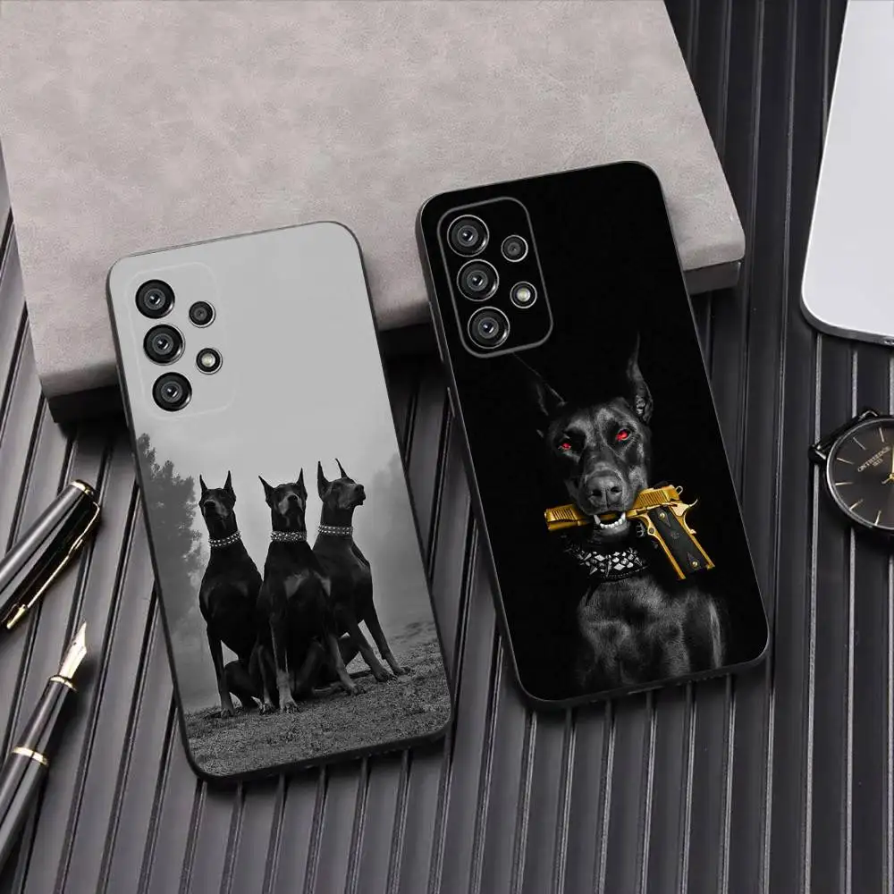 

Doberman Phone Case For Samsung Galaxy A13,A21s,A22,A31,A32,A52,A53,A71,A80,A91 Soft Black Shell