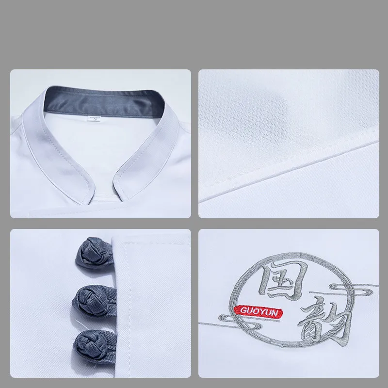 Camisa de Chef para hombre y mujer, traje de Hotel, Catering, restaurante, ropa de cocina, panadería, Pizza, uniforme de Chef, chaqueta de camarero, manga corta