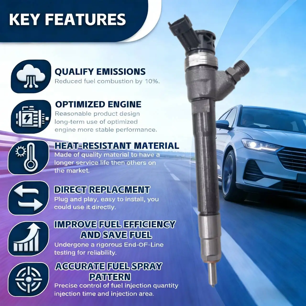 0445110546 A6220700087 166007885R 1660000Q2D Common Rail Fuel Injector for Renault Megane Koleos Nissan NV300 Qashqai 1.6CDI