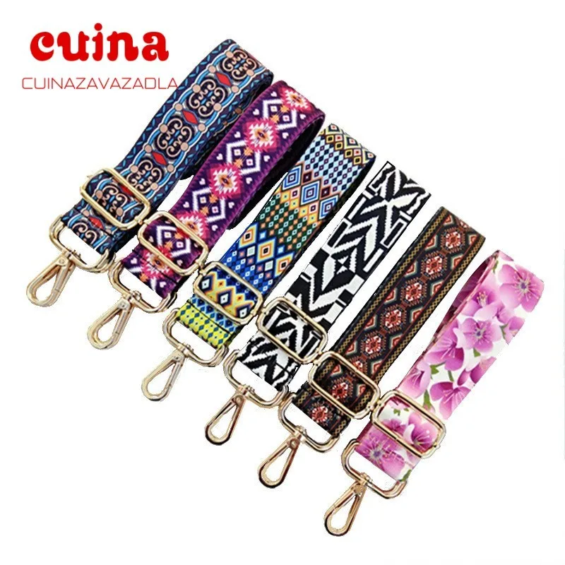 New Orleans Bag Handle Bag Strap For Women Removable Diy Shoulder Rainbow Handbag Accessories Crossbody Messenger Nylon Bag Stra