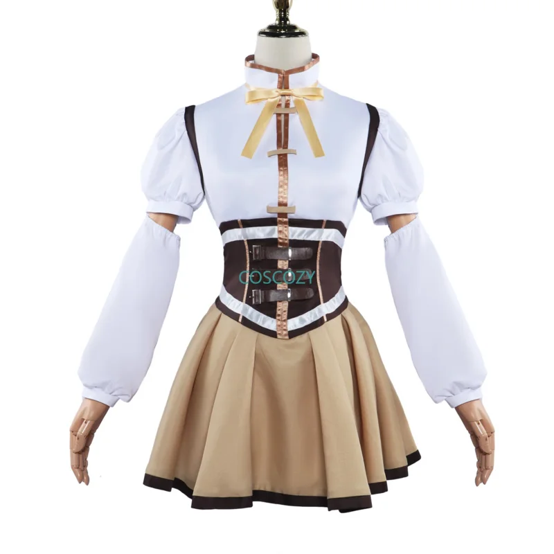 qq38Anime Puella Magi Madoka Magica disfraz ropa peluca uniforme Cosplay Tomoe Mami chica mágica Halloween mujer batalla D