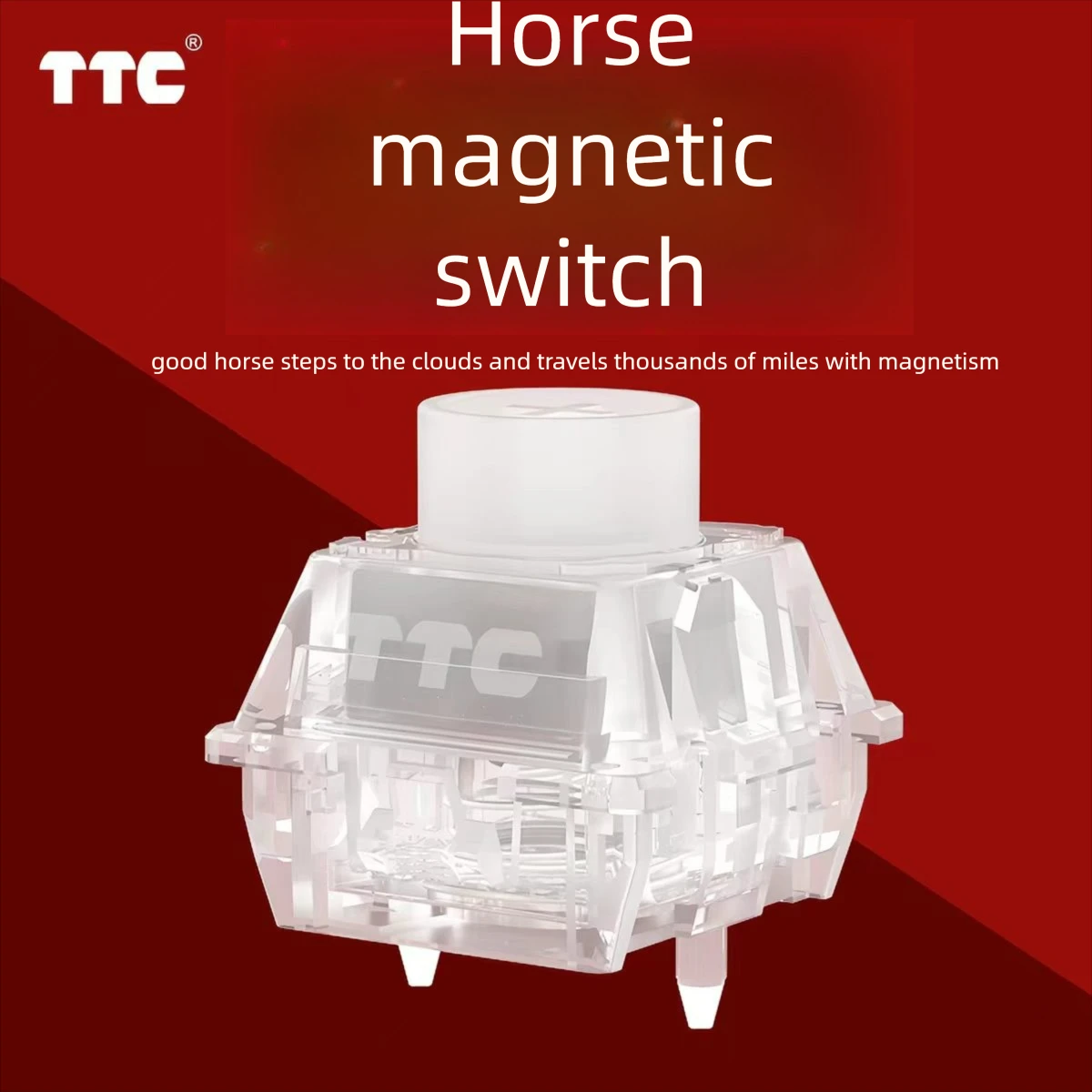 TTC RGB Horse Magnetic Switch-Clip Clop Sound, Linear Factory Pre-lubed Freely Setting Pre-Travel Smooth Keyboard Switch