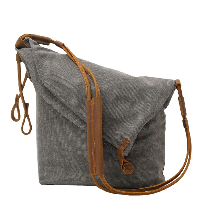 Vintage canvas women's bag shoulder bag, crossbody bag retro artistic cloth bag trendy canvas bag for men and women Handbag