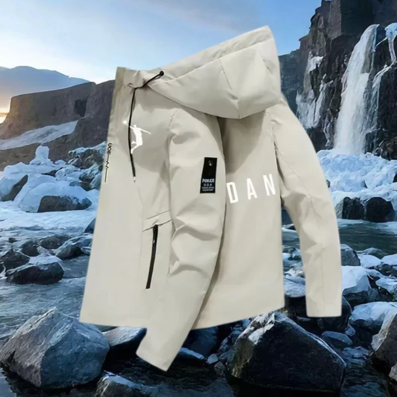 Winter brand hot selling new outdoor sports training casual jacket men's fashionable pocket design classic printed hooded jacket