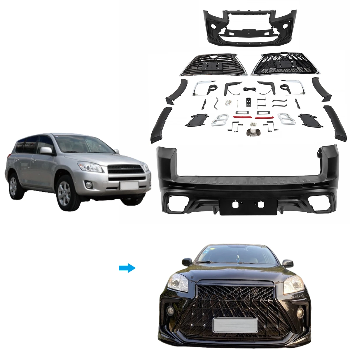 

Front & Rear Bumper Body kits for 2009+ RAV4 Upgrade Body Kits