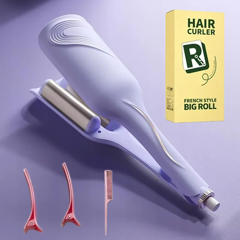 Rizador de Pelo Eléctrico de 32MM, Calentamiento Rápido, Ondas Profundas Tipo Rollo de Huevo, Peinado Duradero, 4 Niveles Ajustables, Diseño Anti-Quemaduras