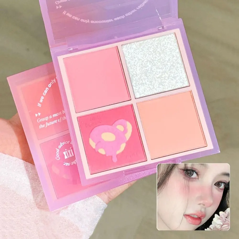 Beauty 4color Blush Powder Palette Face Contour Blusher Cheek Rouge Brighten Makeup Blusher Lasting Cosmetics Eyeshadow