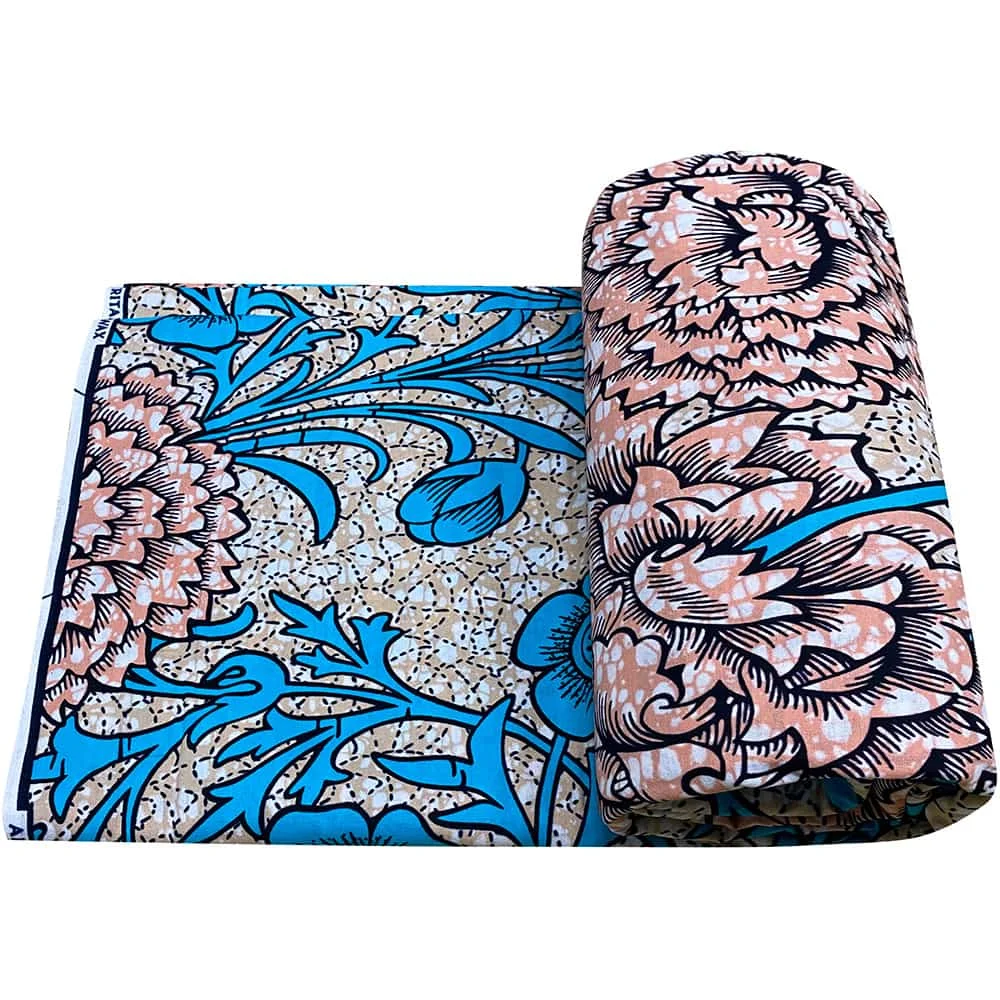 Indumenti etnici Tessuto elegante in cotone 100% Tessuto resistente alla cera con cera con stampa africana