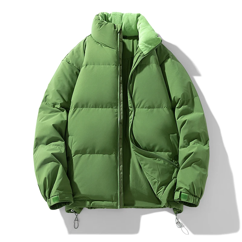 Men's Thickened Winter Puffer Jacket Stand Collar Bread Style New National Standard Casual Down Jacket for Couples