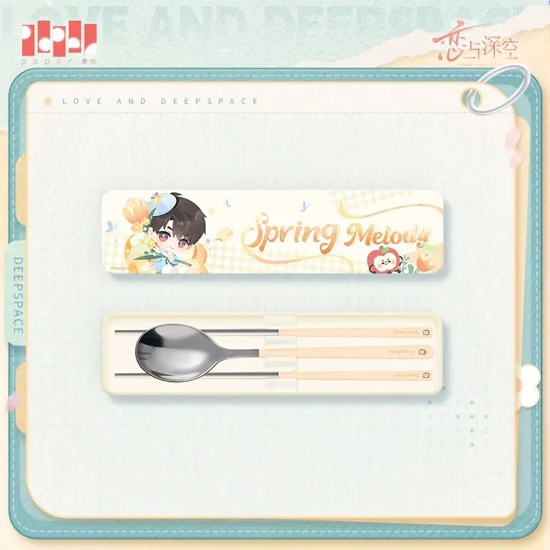 In Stock Official Love and Deepspace Caleb Sylus Rafayel Tableware Set Chopsticks Spoon Lunch Box Spring Melody Series Anime Ga