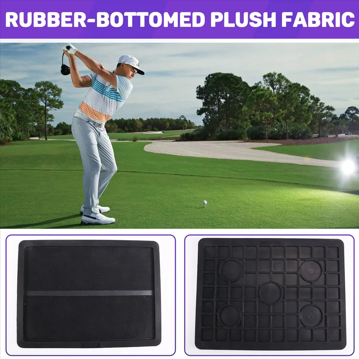 (ABYM) Golf Hitting Mat, Golf Practice Mat for Swing Path Feedback, Golf Training Mat for Driving Chipping Training
